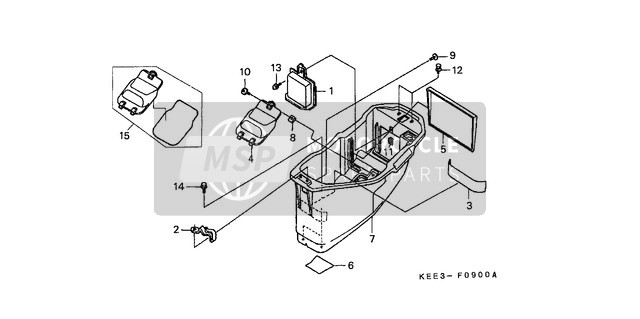 Honda SJ100 1997 Gepäckbox für ein 1997 Honda SJ100